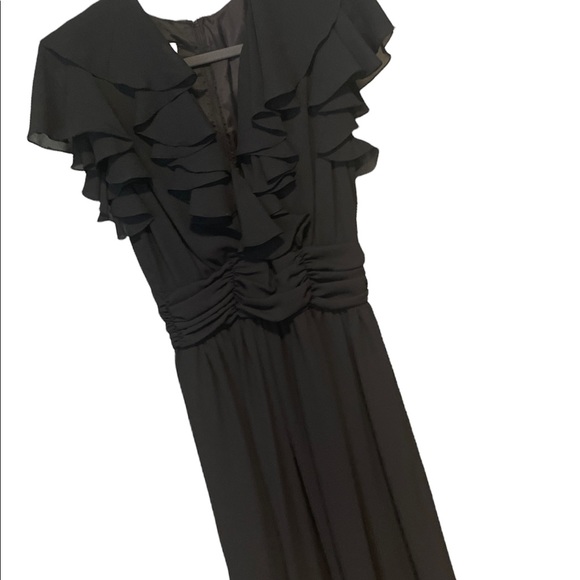 Vintage COCO Of California Black Ruffle Dress Sz 8 - Picture 1 of 9